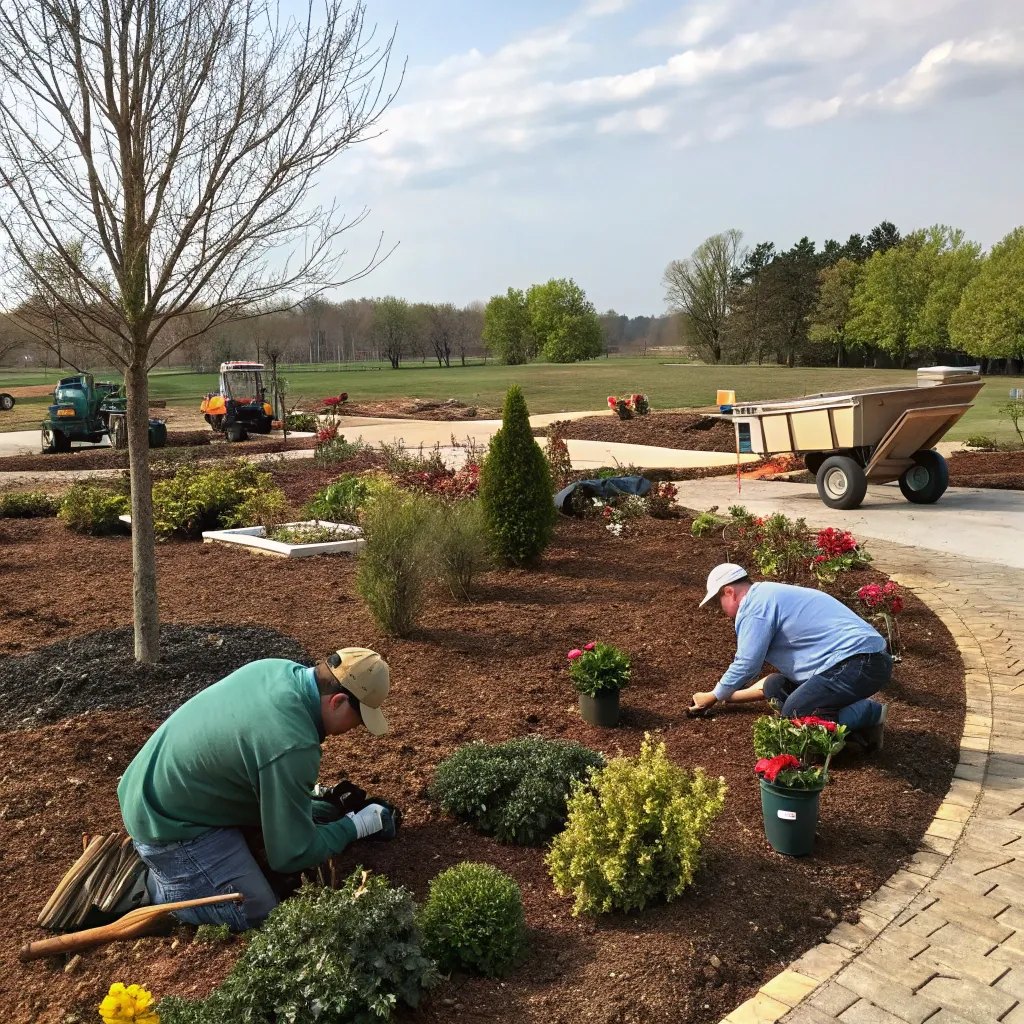 Landscaping in progress